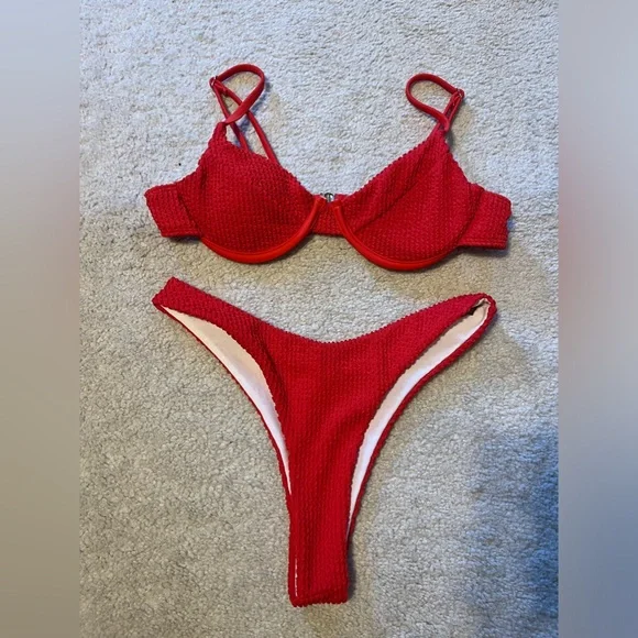 Red Ruffle Bikini - Picture 1 of 8